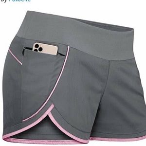 Fulbelle Gray with Pink Running Shorts. Size Medium. EUC